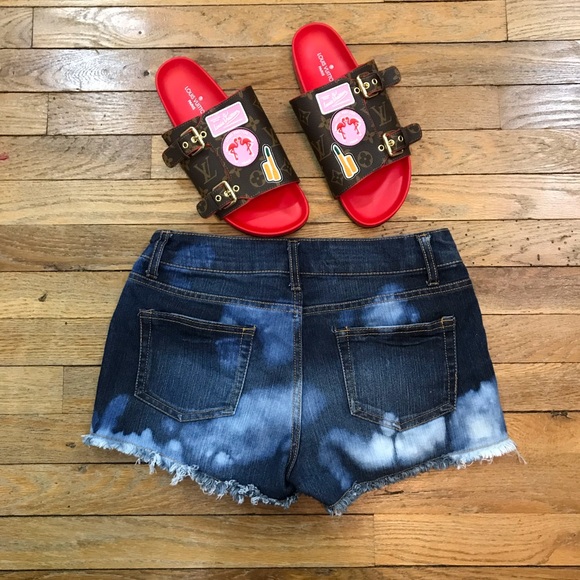 Festival Distressed Cut Off Jean Shorts - Picture 2 of 2